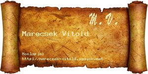 Marecsek Vitold névjegykártya